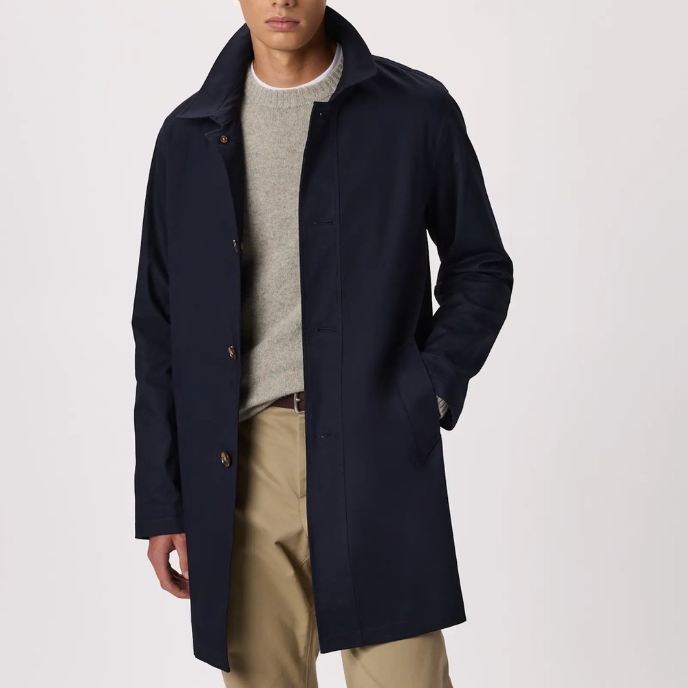 Quince Men's Deep Blue Trench Coat